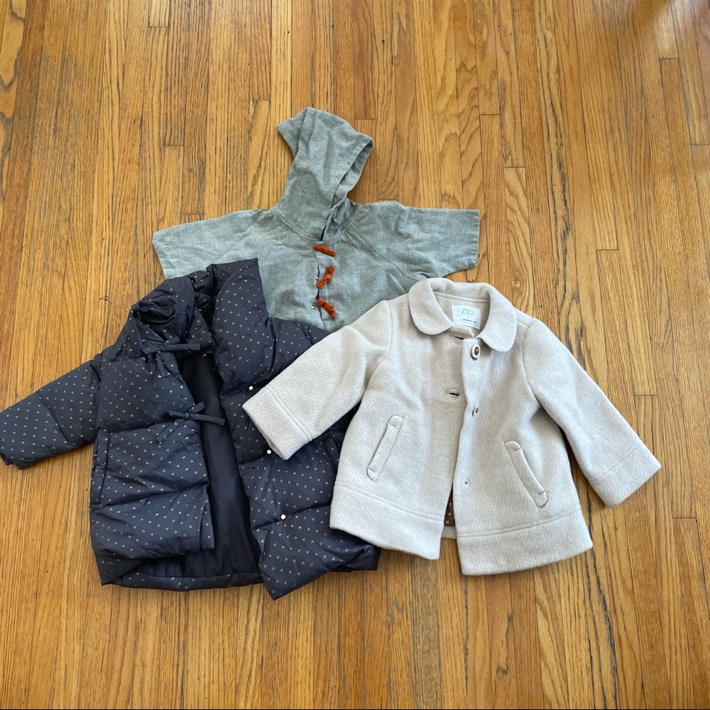 Bundle of 2 Zara jackets + cute poncho, 18-24 mo